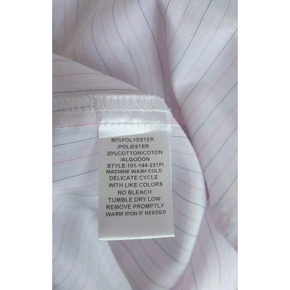 Mens Roper Pearl Snap Palest Pink Pin Striped Long Sleeved Shirt Size Large - Picture 7 of 9